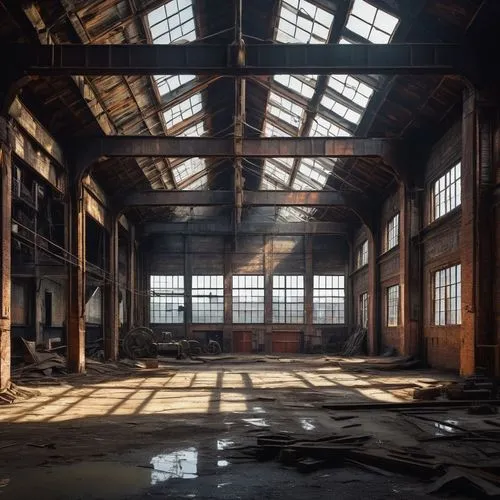 empty factory,abandoned factory,dogpatch,factory hall,industrial hall,freight depot,warehouse,warehouses,railyards,brickworks,empty interior,usine,brickyards,old factory,industrial ruin,old factory building,linthouse,redhook,brownfields,brownfield,Art,Classical Oil Painting,Classical Oil Painting 25