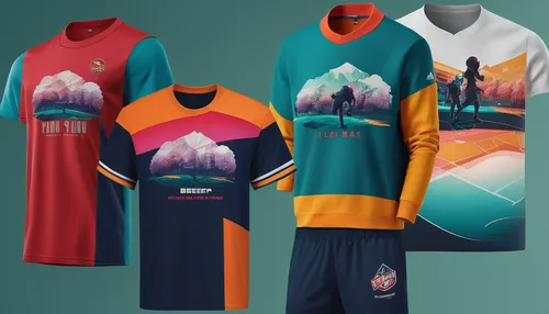 sports jersey,teal and orange,sports uniform,apparel,volcanos,sports gear,sportswear,bicycle jersey,windsports,sailboats,80's design,bicycle clothing,summer clothing,uniforms,clothing,martial arts uniform,volcanoes,cycle polo,advertising clothes,merchandise,Conceptual Art,Sci-Fi,Sci-Fi 11