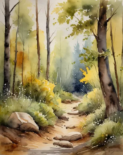 watercolor background,forest landscape,watercolor,watercolor painting,brook landscape,watercolor leaves,forest path,watercolor paint,watercolour,watercolor paper,autumn landscape,water color,forest glade,autumn forest,watercolors,watercolor sketch,forest walk,forest background,forest road,small landscape,Illustration,Paper based,Paper Based 24