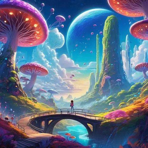 mushroom landscape,mushroom island,fantasy landscape,futuristic landscape,fairy world,alien world,wonderlands,imaginationland,fantasy world,3d fantasy,dream world,fantasy picture,wonderland,alien planet,dreamlands,mushrooms,fantasy city,majora,shrooms,little world,Conceptual Art,Sci-Fi,Sci-Fi 04