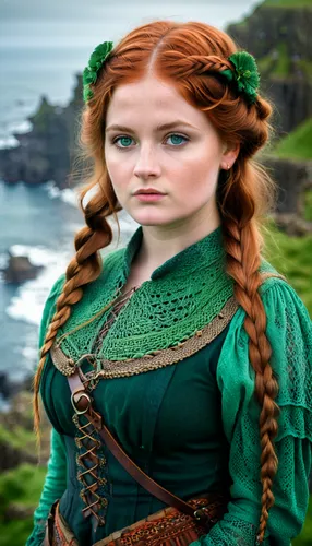 celtic woman,celtic queen,princess anna,irish,merida,celtic harp,ireland,celt,scottish,redheads,kilbraur,redhead doll,orla,fae,shetlands,carrick-a-rede,fantasy picture,green aurora,the sea maid,fantasy portrait,Photography,General,Natural