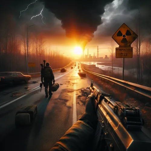 They move,people are walking down the street during the sun,mobile video game vector background,apocalyptic,apocalypses,apocalypso,post apocalyptic,game illustration