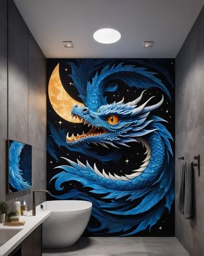 painted dragon,dragon design,xufeng,guangzhao,wall decoration,dalixia,taniwha,wall art,black dragon,wall decor,dragon,bath room,dragon of earth,artabazus,luxury bathroom,shenlong,roa,mushu,carved wall,qilin,Art,Classical Oil Painting,Classical Oil Painting 33