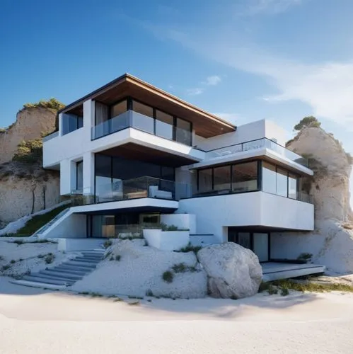 cubic house, award winning, fine details, dark metal,the large building is situated in the sandy area,dunes house,beach house,modern house,cubic house,modern architecture,dreamhouse,Photography,Genera