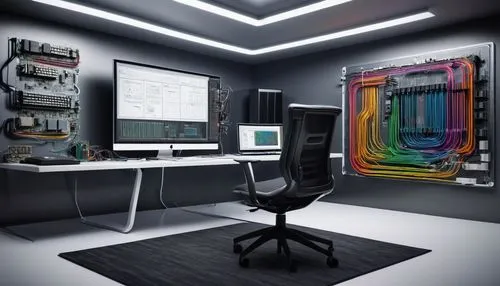 computer room,computer workstation,fractal design,the server room,modern office,softimage,creative office,computer art,cinema 4d,3d rendering,working space,supercomputer,thinkcentre,blur office background,workstations,computer graphic,render,3d render,computer graphics,workstation,Illustration,Realistic Fantasy,Realistic Fantasy 11