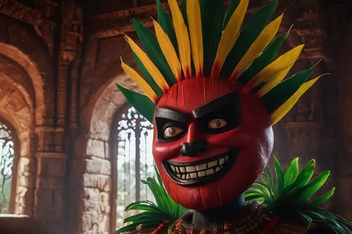 miguel of coco,day of the dead frame,theyyam,horror clown,aztecs,aztec,house pineapple,scary clown,patung garuda,creepy clown,garuda,jester,pineapple head,pachamanca,olodum,male mask killer,ananas,day of the dead,pineapple,clown,Photography,General,Natural