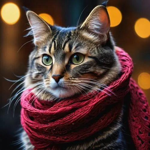 scarf animal,scarf,scarves,foulard,scarfs,neckerchief,street cat,tabby cat,scarff,cat image,cat european,pashmina,wrapped up,headscarfs,christmas cat,kerchief,european shorthair,scarved,red tabby,romantic portrait,Photography,General,Fantasy