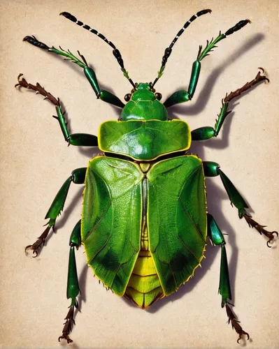 green stink bug,forest beetle,coleoptera,chrysops,leaf beetle,shield bugs,lucanus cervus,garden leaf beetle,brush beetle,scarab,halictidae,japanese beetle,anthracoceros coronatus,large pine weevil,weevil,fire beetle,muroidea,the stag beetle,eumenidae,chafer,Art,Artistic Painting,Artistic Painting 31