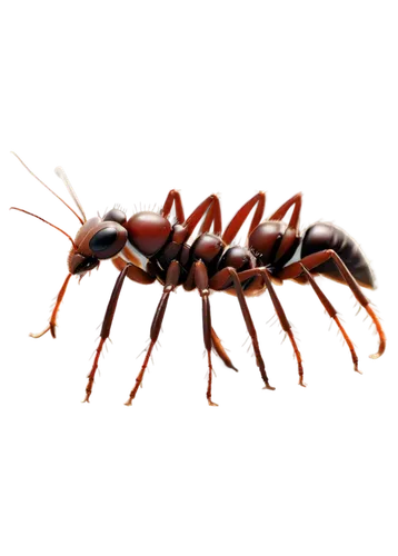 Ants, tiny, marching in line, dark brown body, six legs, antennae, mandibles, shiny exoskeleton, detailed texture, close-up shot, shallow depth of field, natural light, warm color tone, 1/2 compositio