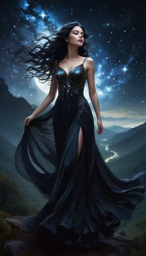 queen of the night,blue enchantress,fantasy picture,celtic woman,fantasy art,sorceress,the enchantress,lady of the night,mystical portrait of a girl,fantasy portrait,faerie,fantasy woman,celtic queen,zodiac sign libra,the zodiac sign pisces,fairy queen,gothic dress,faery,light of night,gothic woman,Conceptual Art,Fantasy,Fantasy 11