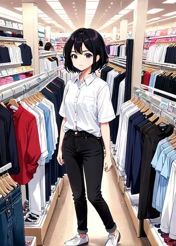 anime japanese clothing,shopping icon,fashionable clothes,advertising clothes,cute clothes,clothes,woman shopping,retail,school clothes,clothing,uniqlo,summer clothing,women's clothing,lisaswardrobe,salesgirl,shopping,fashion girl,manga,white clothing,ladies clothes,Anime,Anime,Traditional