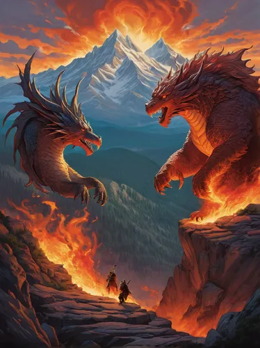 dragon fire,dragons,fire in the mountains,fire breathing dragon,fire mountain,dragon of earth,guards of the canyon,5 dragon peak,fantasy art,fantasy picture,wyrm,dragon,painted dragon,dragon bridge,mountain sunrise,dragon li,fire and water,chinese dragon,fire background,heroic fantasy,Illustration,Paper based,Paper Based 01