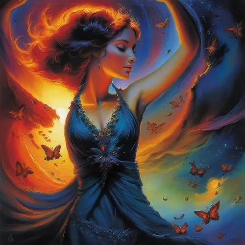 fire dancer,fire angel,flame spirit,dancing flames,fire artist,firebird,sorceress,queen of the night,fantasy art,flame of fire,faerie,fire dance,vanessa (butterfly),celtic woman,angel lanterns,fantasy