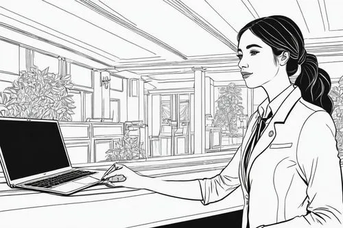 office line art,receptionist,sketchup,businesswoman,mono-line line art,concierge,background vector,book illustration,office worker,business woman,illustrating,lineart,storyboard,secretary,working space,freelance,women in technology,secretaria,background design,line art,Conceptual Art,Daily,Daily 07