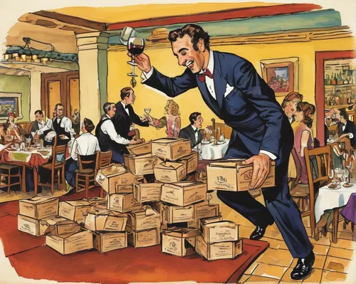 carton man,parcel post,carton boxes,parcels,carton,cardboard boxes,sales man,parcel service,waiter,cheese sales,the consignment,vintage illustration,retail trade,pizza boxes,mail flood,wine boxes,seller,mailing,packaging and labeling,gift boxes,Illustration,Retro,Retro 06