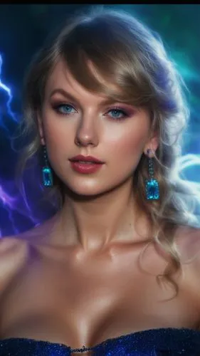 Taylor swift,blue enchantress,portrait background,horoscope libra,zodiac sign libra,divine healing energy,celtic woman,visual effect lighting,mermaid background,fantasy woman,award background,3d backg