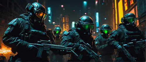 patrols,outbreak,infiltrator,sci fiction illustration,soldiers,storm troops,patrol,federal army,infantry,invasion,shield infantry,dystopian,army men,predators,high-visibility clothing,contamination,game illustration,concept art,scifi,sci fi,Art,Classical Oil Painting,Classical Oil Painting 30