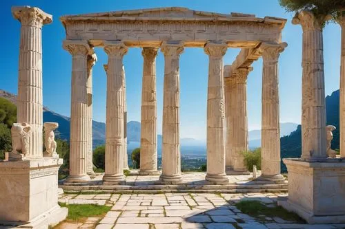 greek temple,temple of diana,roman temple,palmyra,roman columns,kerameikos,laodicea,pergamum,celsus library,doric columns,akropolis,gennadius,erechtheus,pamukkale,peristyle,apulia,ephesus,pillars,tempio,temple of hercules,Conceptual Art,Graffiti Art,Graffiti Art 07