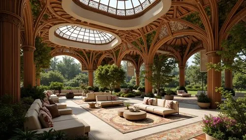 orangery,conservatory,orangerie,cochere,chhatris,botanique,winter garden,ornate room,palace garden,marble palace,loggia,palatial,philbrook,medinah,filoli,persian architecture,opulently,alcazar of seville,mainau,larnach