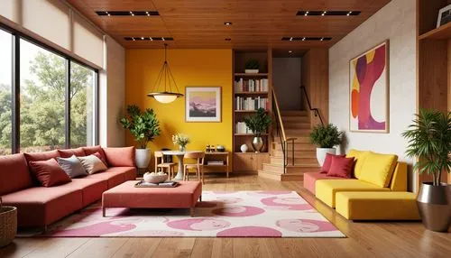 mid century house,mid century modern,livingroom,living room,modern living room,home interior,contemporary decor,modern decor,interior modern design,sitting room,gold-pink earthy colors,mid century,loft,mahdavi,interior design,modern room,interior decoration,interior decor,midcentury,3d rendering