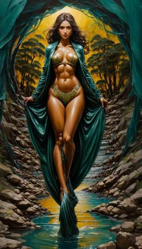 sorceress,mother earth,fantasy woman,water nymph,dryad,merfolk,secret garden of venus,the enchantress,fantasy art,cybele,celtic queen,mother nature,rusalka,fantasy picture,warrior woman,mother earth s