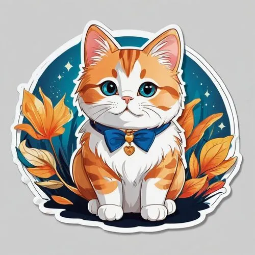 orange tabby cat,orange tabby,cat vector,ginger kitten,firestar,ginger cat,Unique,Design,Sticker