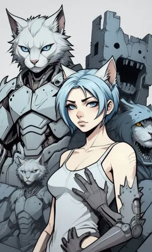 white wolves,snowcats,korin,miqdad,shirogane,wolpaw