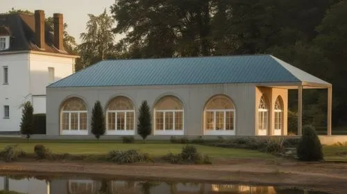 model house,chateau margaux,summer house,orangery,chateau,clay house,boat house,french building,pavilion,pool house,boathouse,house hevelius,timber house,abbaye de belloc,garden buildings,ferry house,