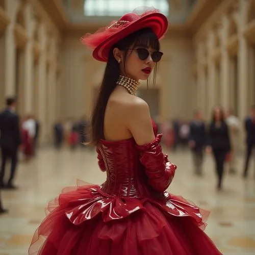 lady in red,dior,the carnival of venice,man in red dress,galliano,versailles