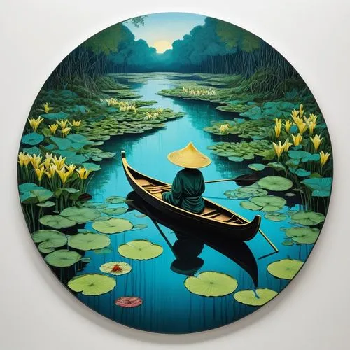 water lily plate,lotus on pond,canoeist,lotus pond,water lotus,sampan,lily pad,glass painting,canoer,coracle,lily pads,canoes,canoeing,nymphaea,kayaker,lily pond,white water lilies,kayak,lilly pond,lotus blossom,Photography,Documentary Photography,Documentary Photography 09