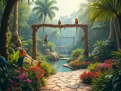 tropical birds,tropical jungle,bird kingdom,tropical forest,garden of eden,tropical bird climber,tropical island,tropical animals,gondwanaland,bird bird kingdom,tropicale,tropical house,macaws,neotropical,fantasy picture,tropics,tropicals,rainforest,nature garden,bird park,Photography,General,Realistic