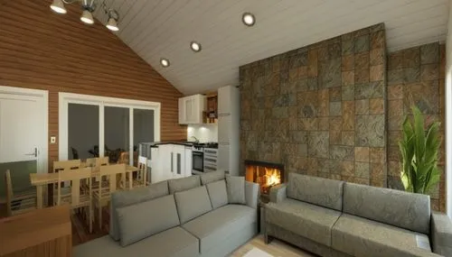 fire place,fireplace,modern living room,3d rendering,small cabin,patterned wood decoration,mid century house,family room,modern decor,livingroom,living room,sitting room,inverted cottage,cabin,wood stove,interior modern design,fireplaces,home interior,modern room,scandinavian style,Photography,General,Realistic