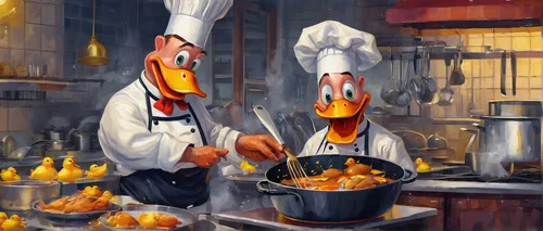 chefs,fry ducks,cooking book cover,cooks,cookery,chef,red cooking,cooking,cooking vegetables,chef hats,cooking show,game illustration,men chef,ratatouille,make chicken,food and cooking,chicken and eggs,roasted duck,chicken barbecue,poultry,Illustration,Abstract Fantasy,Abstract Fantasy 07