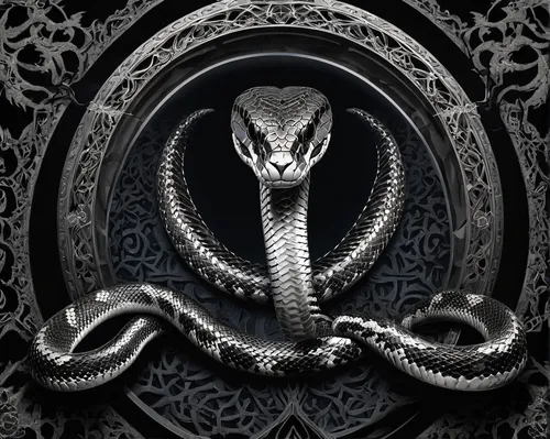 serpent,emperor snake,paisley digital background,king cobra,silver octopus,kingsnake,black mamba,venomous,venomous snake,serpentine,lord ganesh,basilisk,snake's head,reptilian,tentacles,python,pointed snake,snake,reptilia,king snake,Illustration,Realistic Fantasy,Realistic Fantasy 46