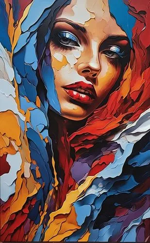 abstract art , oil painting hue, dramatic ,oil painting on canvas,painting technique,art painting,woman's face,abstract painting,woman face,boho art,oil painting,abstract artwork,glass painting,oil on