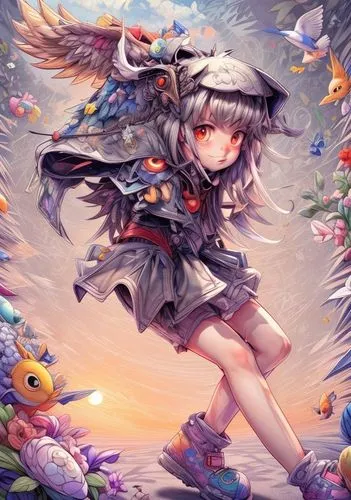 tenko,falling flowers,nanako,sea of flowers,fallen petals,tenshi,autumn background,iku,crow queen,oneko,touhou,flower fairy,flower background,fairy galaxy,himiko,kururi,hinata,paper flower background,tsuga,nanami