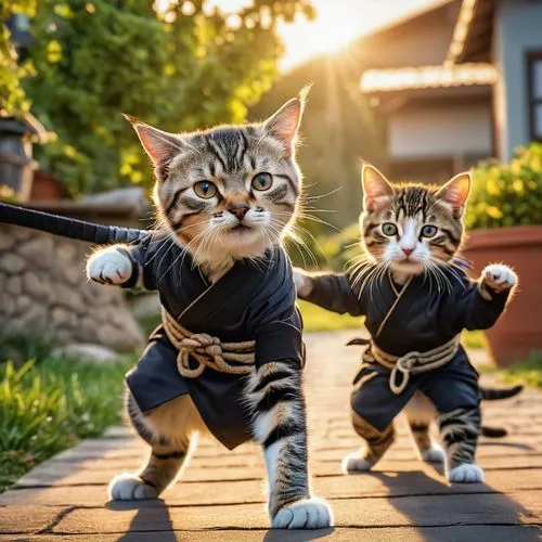 cat warrior,japanese martial arts,oktoberfest cats,martial arts,kungfu,two cats,cats playing,karate,kung fu,baby cats,shaolin kung fu,ninjas,savate,sword fighting,kittens,martial arts uniform,cat family,felines,jeet kune do,pencak silat,Photography,General,Realistic