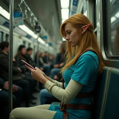 woman holding a smartphone,blonde woman reading a newspaper,the girl at the station,girl studying,samus,absorbed