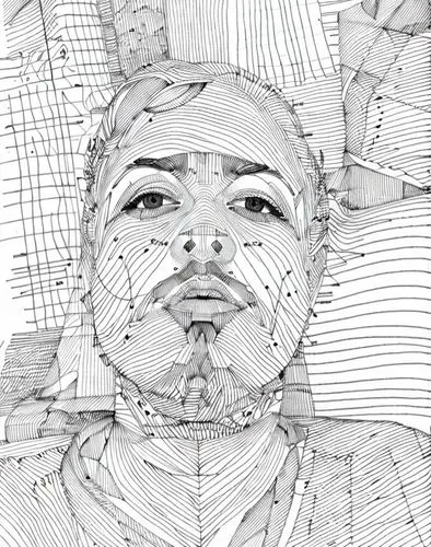 wireframe,graph paper,pencil and paper,wireframe graphics,image scanner,distorted,digital artwork,mesh and frame,sheet drawing,line drawing,digital drawing,digiart,facets,camera drawing,self-portrait,