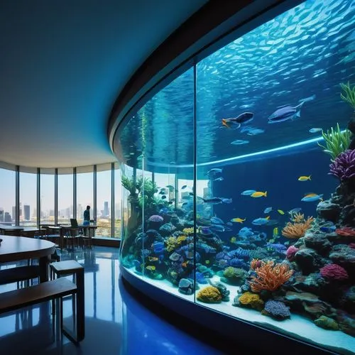 marine tank,aquarium,aquariums,fish tank,oceanarium,underwater landscape,acquarium,reef tank,glass wall,ocean underwater,seaquarium,aquarists,underwater background,tallest hotel dubai,otaru aquarium,underwater playground,underwater world,largest hotel in dubai,oceanographic,fine dining restaurant,Illustration,Realistic Fantasy,Realistic Fantasy 12