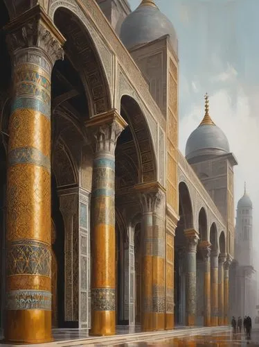 masjid nabawi,islamic architectural,hassan 2 mosque,grand mosque,alabaster mosque,mosques,the hassan ii mosque,mihrab,big mosque,al nahyan grand mosque,city mosque,medinah,abu dhabi mosque,imamzadeh,minarets,haramain,medina,muezzin,king abdullah i mosque,masjed,Conceptual Art,Oil color,Oil Color 01