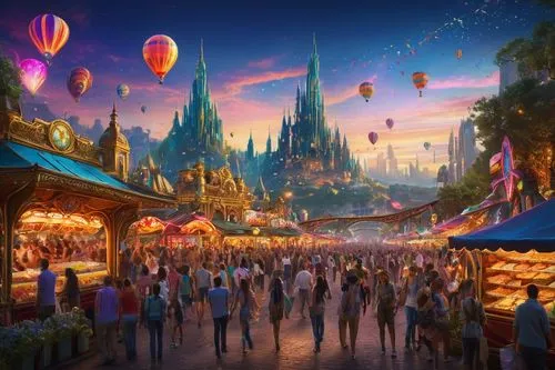 shanghai disney,hot-air-balloon-valley-sky,the disneyland resort,oktoberfest background,tokyo disneyland,amusement park,disneyland park,fantasy city,balloon and wine festival,fantasy world,hot air balloons,christmas market,medieval market,walt disney world,tomorrowland,easter festival,oktoberfest celebrations,disney-land,disneyland paris,disneyland,Conceptual Art,Fantasy,Fantasy 05