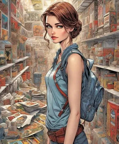 palmiotti,romanoff,jasinski,librarian,woman shopping,brubaker,Digital Art,Comic