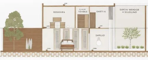 the drawing shows plans for a four bedroom family home,habitaciones,cohousing,floorplan home,passivhaus,garden elevation,residential house,Illustration,Paper based,Paper Based 17