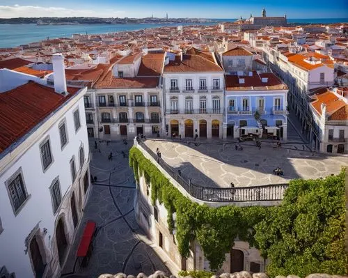 Historic Portuguese architecture, Manueline style, ornate stone carvings, grandiose entrance, Baroque influenced, whitewashed walls, terracotta rooftops, intricately tiled floors, Moorish arches, orna