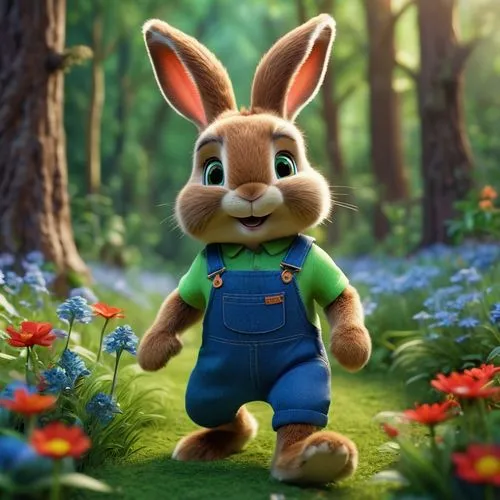 peter rabbit,cartoon rabbit,cartoon bunny,filbert,bunni,hopps,lapine,jack rabbit,cute cartoon character,hoppity,bunzel,alvin,colbun,bunny on flower,rabbids,babbit,rabbet,bunny,brown rabbit,children's background,Photography,General,Cinematic