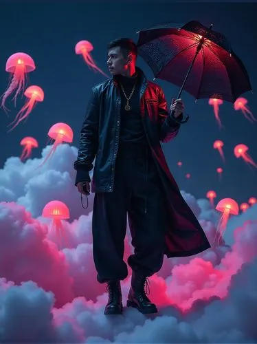 makonnen,skepta,morpheus,kanye,abel,man with umbrella