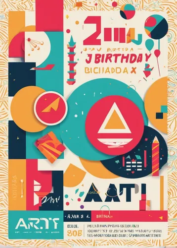 Design a birthday invitation card with a joyful and playful theme.,art flyer,atari,act,attach,atoll,vector infographic,a3 poster,artmatic,atr,artifact,ata,vector graphic,arq,abstact,alacart,4711 logo,