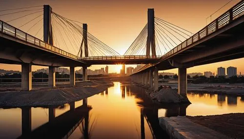 han river,colorado riverway bridge,zakim,petrzalka,odaiba,anzac bridge,yarkon,rotterdamsche,yeoncheon,soundbridge,puente,danube bridge,bundang,daejeon,akashi-kaikyo bridge,vladivostok,cable-stayed bridge,beograd,tempe,songdo,Illustration,Realistic Fantasy,Realistic Fantasy 10