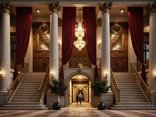 entrance hall,luxury hotel,lobby,nemacolin,hotel hall,venetian hotel,crown palace,grand hotel europe,grand hotel,gleneagles hotel,foyer,hallway,entranceway,hotel lobby,emporium,kempinski,entranceways,palatial,opulence,cochere